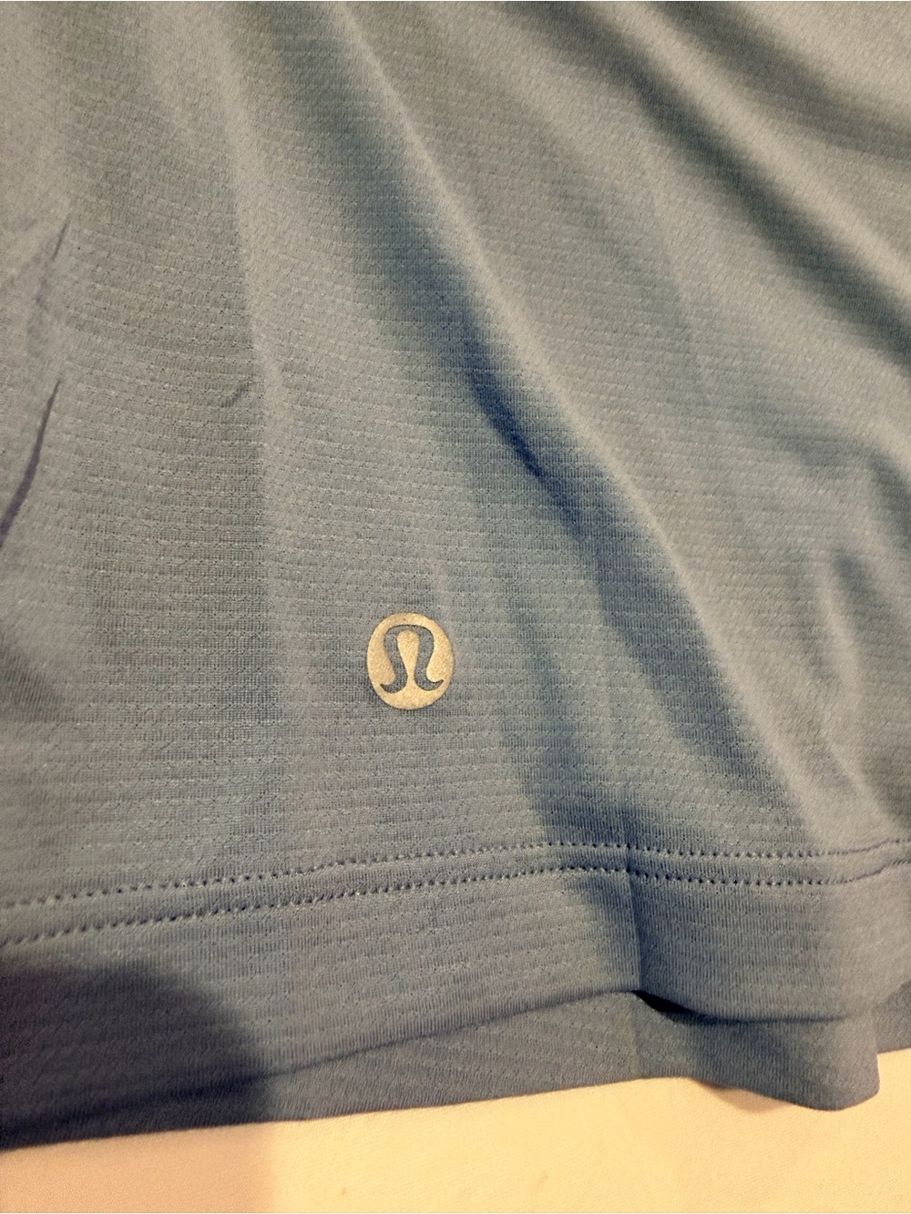 lululemon Dusty Blue Short Sleeve Cropped Athletic Top - Picture 5 of 6